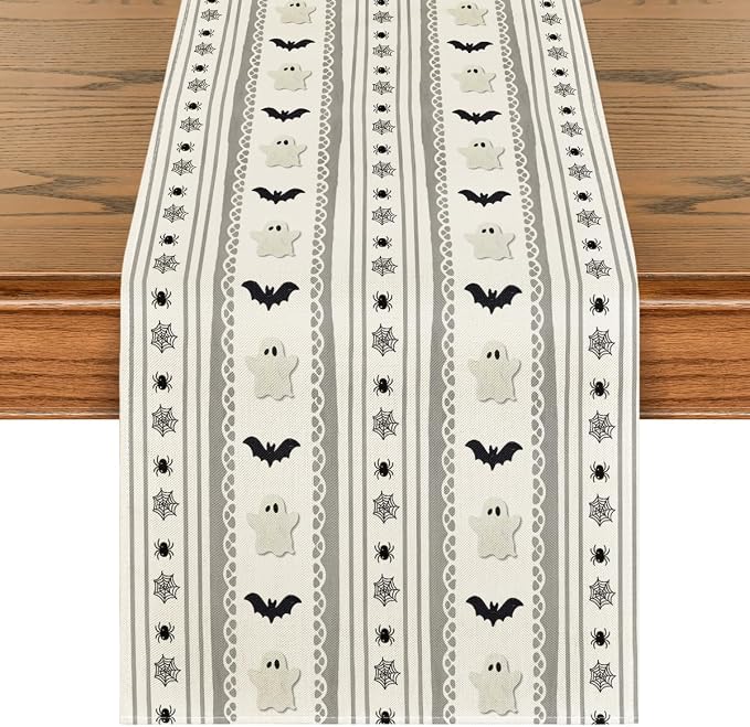 Artoid Mode 210 GSM Halloween Table Runner 13x90 Inch Home Party Decor | Beige by ArtoidMode