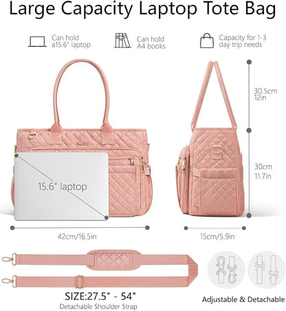 Bagstellar Teacher Tote Bag for Women, 15.6" Laptop Work Tote Computer Bag | - Image 4
