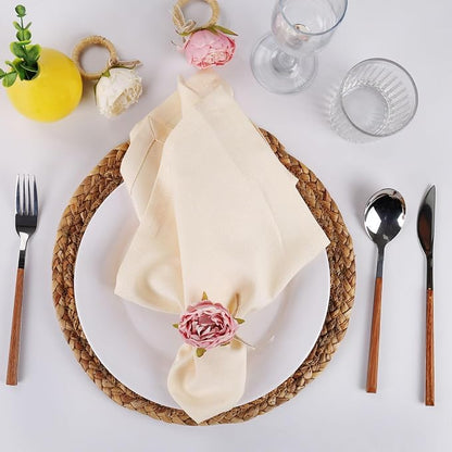 Handcraft Flower Napkin Rings Set of 12, Valentine's, Thanksgiving - Image 7