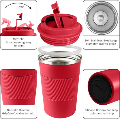 Insulated Travel Coffee Mug, Stainless Steel Coffee Cup - Image 2