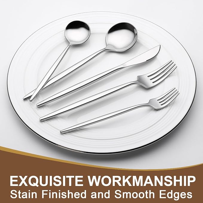 Silverware Set 20 Piece, Wildone Stainless Steel Flatware Set Service - Image 5