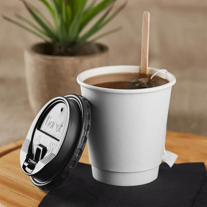 Karat 10 oz Double-Wall Insulated Coffee Cup White Paper Hot Cup - Image 5