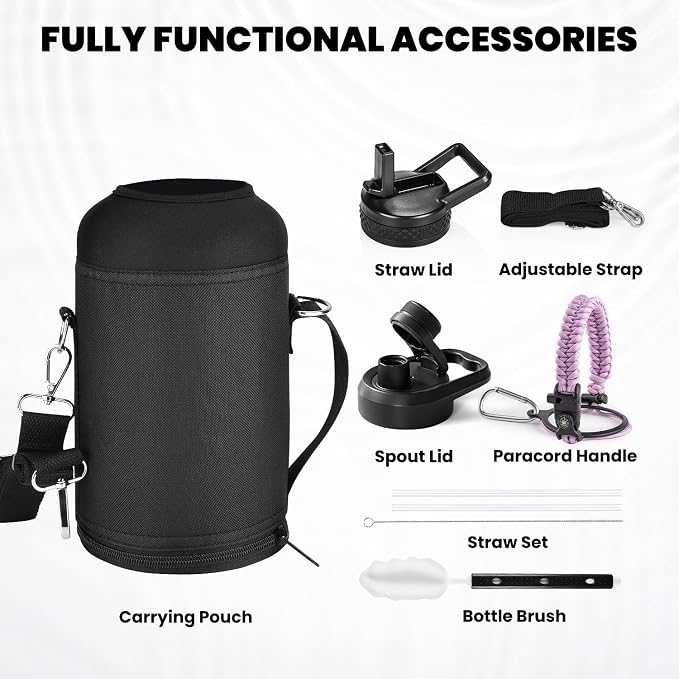 RAYMYLO Insulated Water Bottle 64 oz, Triple Wall Vacuum Stainless Steel | - Image 7