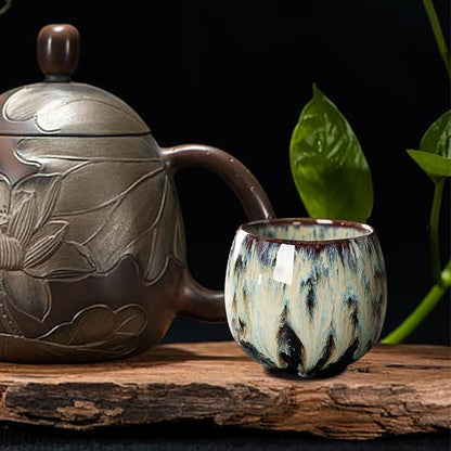 2X Ceramic Mug Chinese Kung Fu Coffee Cup Infuser Teacup Handmade Handleless - Image 4