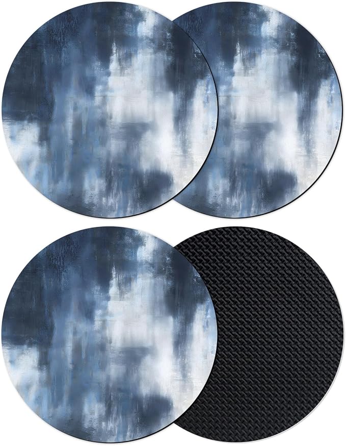 Ombre Dark Blue Coasters Set of 4, Absorbent Coasters by Unknown