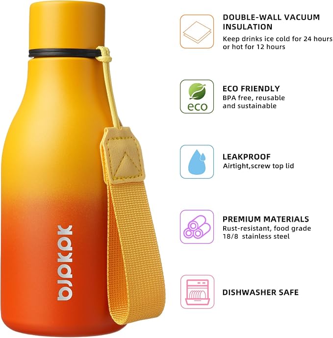 BJPKPK 12oz Insulated Water Bottle, Stainless Steel Bottle - Image 2