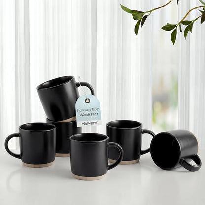 HaWare 13OZ Coffee Mugs Set of 6, Stoneware Coffee Cups, Ceramic Latte Mug by HaWare