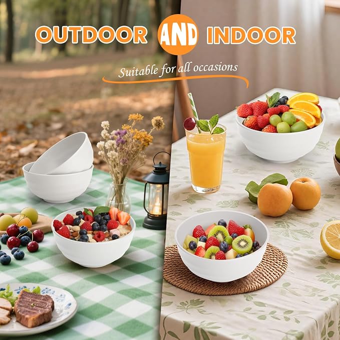 Wheat Straw Large Bowls 60 OZ Lightwewight Salad Bowls Unbreakable Serving Bowls - Image 7