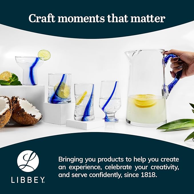 Libbey Blue Ribbon Goblet Glasses, Artisan Inspired, Durable Water Goblets Set - Image 6