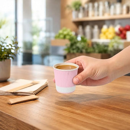 4 oz Light Pink Paper Coffee Cup - Image 5