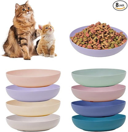 Cat Dishes Whisker Friendly, Shallow Wide Pet Food and Water Bowl, Durable by WDZZHOT