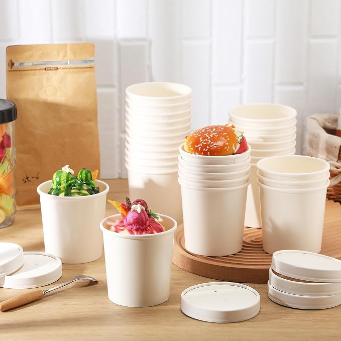 Fulmoon 100 Pack Paper Soup Containers - Image 4
