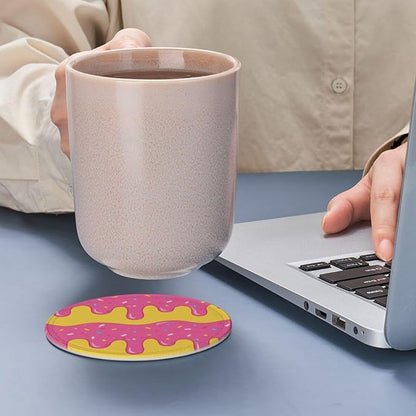 Pop Art Sweet Donut Leather Coasters Set of 6 - Image 7
