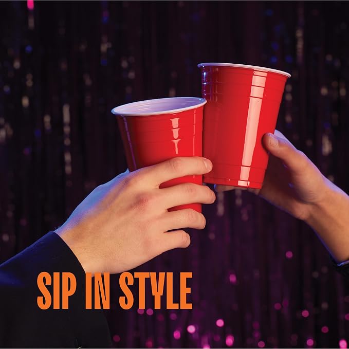 Red Cups - Party Cups - Disposable Plastic Cups Fun & Durable Party Cups - Image 4