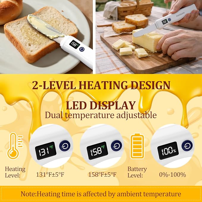Heated Butter Knife Spreader – Stainless Steel, IP68 Waterproof, Rechargeable - Image 2