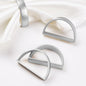 APTWOW Silver Napkin Rings Set of 6, Semicircle Metal Napkin Holder Buckles, Fall Thanksgiving Christmas Napkins Rings for Dinner Table Decor, Wedding, Banquet