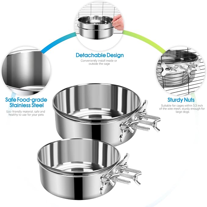 2 Pcs Large Dog Food Water Bowl - Image 5