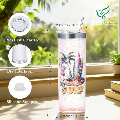20 Oz 8 Pack Double Wall Pre Drilled Sublimation Storyboard Snow Globe Tumbler - Image 4