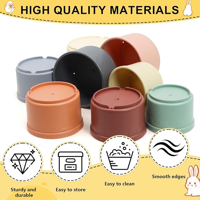 8 PCS Bunny Toys Bunny Cups Stackable Guinea Pig Stacking Cups | Stacking Cups - Image 3