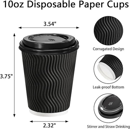 BYSNOW 100 Pack 10 oz Coffee Cups - Image 4