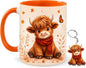 Hyturtle Highland Cow Coffee Mug, Cute Fall Maple Leaf Gift by Hyturtle