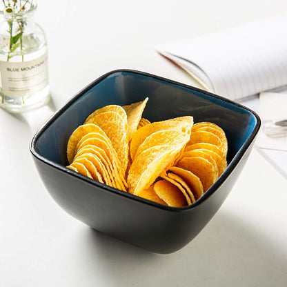 AmorArc 32oz Square Cereal Soup Bowls, Stoneware Bowls Set of 4 - Image 5