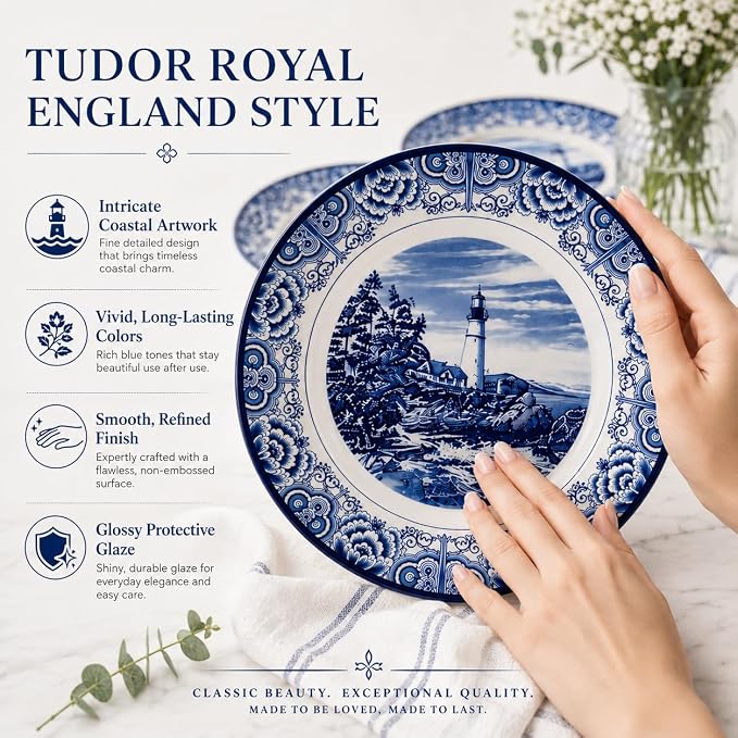 Royal 12-Piece Porcelain Dinnerware Set - Image 3
