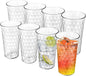 Freshmage 8 Pack 20 oz Unbreakable Plastic Drinking Glasses, All-Clear Reusable Drinking Cups- BPA Free, Dishwasher & Microwave Safe, Stackable Tumblers for Home, Outdoor, Camping, Picnic, Pool