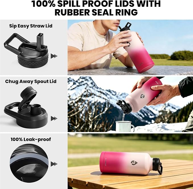 RAYMYLO Insulated Water Bottle 87 oz, Triple Wall Vacuum Stainless Steel | - Image 3