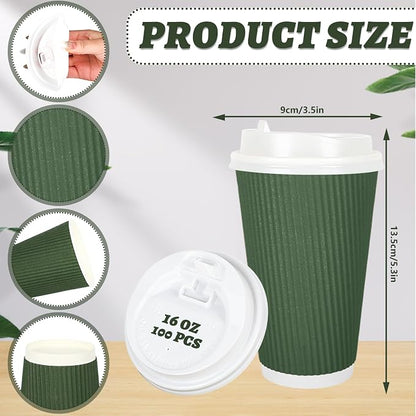 Whaline 100 Pcs Woodland Themed Disposable Coffee Cups - Image 2