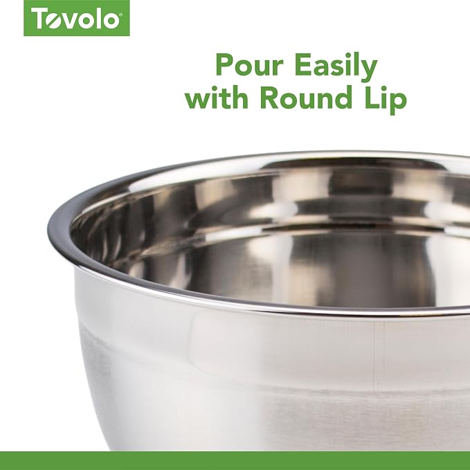 Tovolo XL Mixing Bowl Stainless Steel 7 Quart Extra Large Metal Mixing Bowls - Image 4