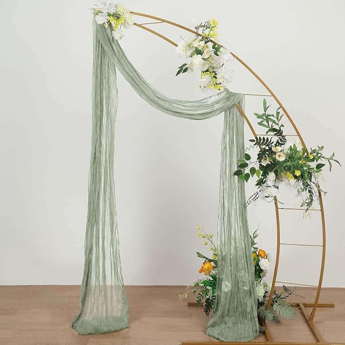 Efavormart 20ft Dusty Sage Gauze Cheesecloth Wedding Arch Drapery Fabric - Image 3