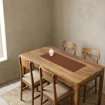 Solino Home 100% Pure Linen Dining Table Runner Brown Hemstitch, 14 x 36 in | - Image 2