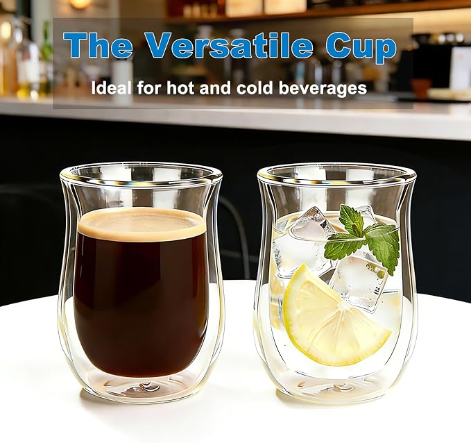 Easyworkz Double Walled Glass Coffee Mugs, Cocktails & All Beverages - Image 4