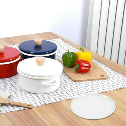 BESPORTBLE White Melamine round Dinner Plates 8-inch Plastic Food Plates for Party Sushi Serving Dish Dessert Sturdy Home and Commercial Tableware