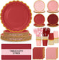 Burgundy Plates and Napkins Party Supplies by Qyntelix