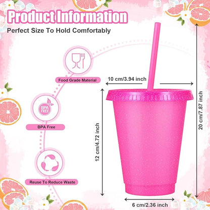 24 Pcs Plastic Tumblers with Lids and Straws, Reusable Cups with Lids Plastic - Image 3