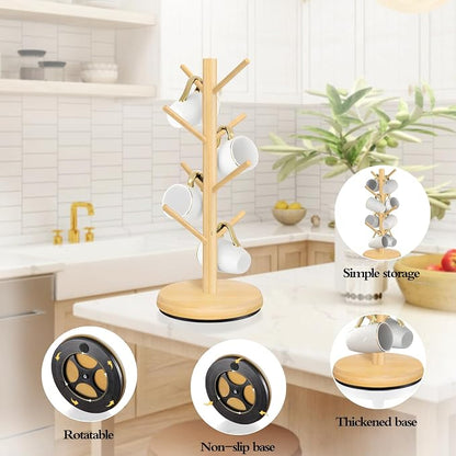 Mug Holder Tree, New Upgraded 360° Rotated 8 Hooks Coffee Cup Holder - Image 3