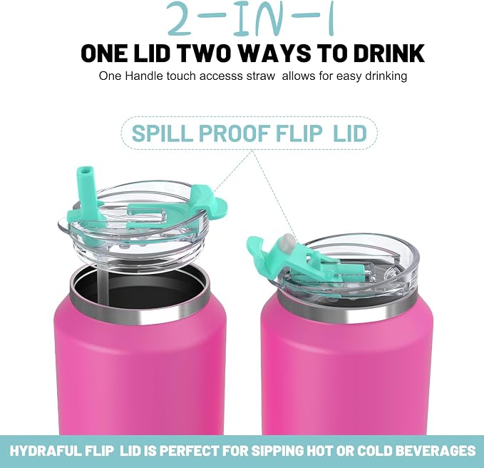 Hydraful 64 oz Tumbler with Handle and Straw - Image 3