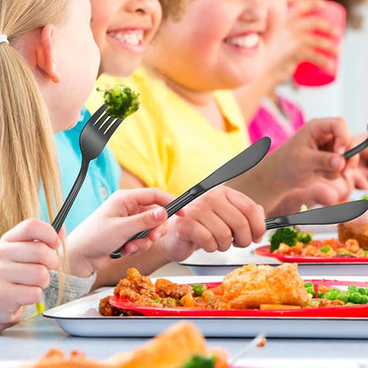 LIANYU 15-Piece Black Kids Silverware Set, Stainless Steel Toddler Utensils - Image 4