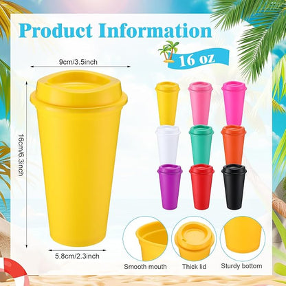 Honeydak 45 Pack 16 oz Reusable Coffee Cups - Image 3