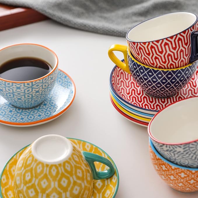 Selamica Ceramic 8 oz Cappuccino Cup Set - Image 4