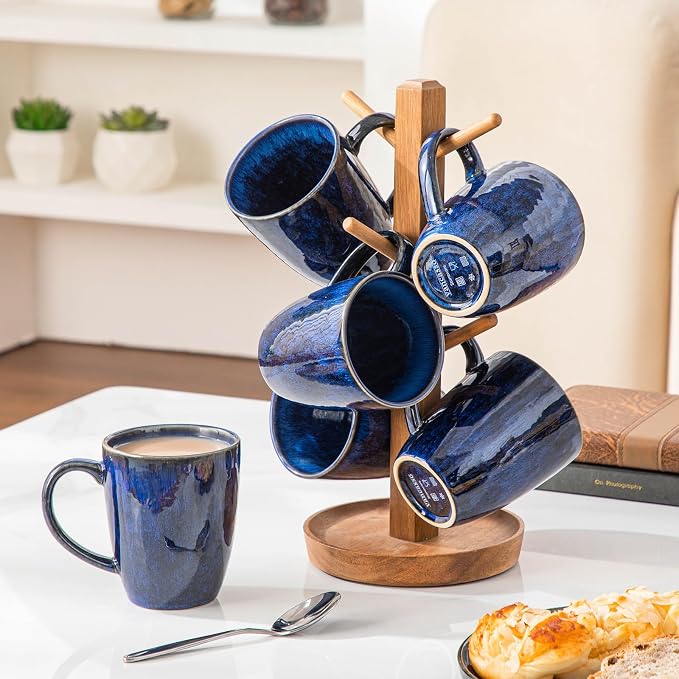 vancasso STARRY Ceramic Coffee Mug Set of 6, 12 Oz Tea Cups - Image 5