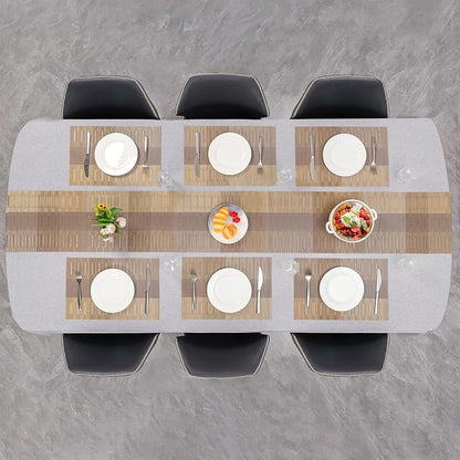 Table Runner 71 Inches Long, Vinyl Woven Farmhouse Table Runners | Washable - Image 8