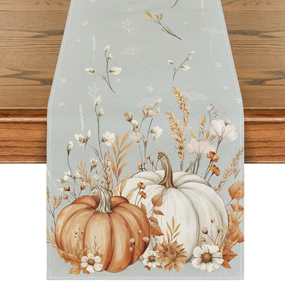 Artoid Mode 210 GSM Fall Table Runner 13x72 Inch Home Party Decor | Light Blue by ArtoidMode