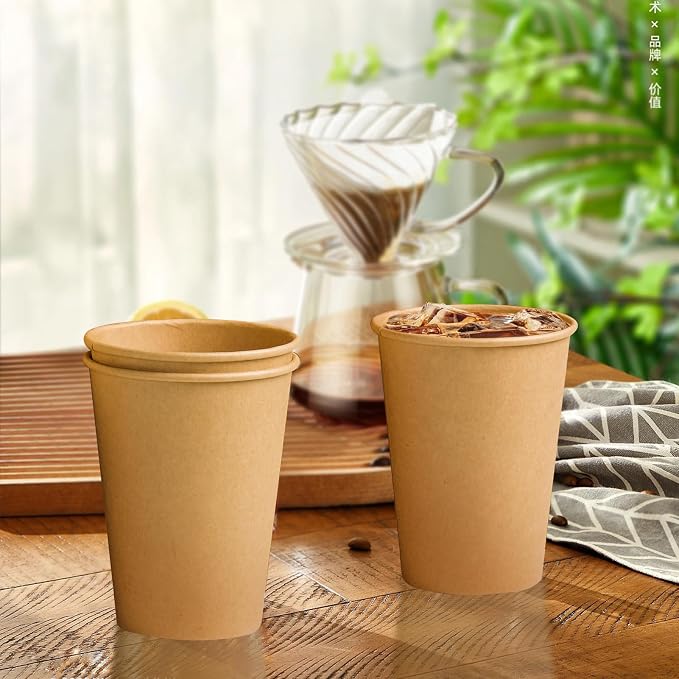 Clawsoff 180 Pack 12 oz Coffee Cups Brown Kraft Disposable Hot Paper Cups | - Image 7