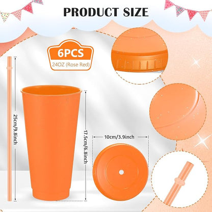 Uiifan 6 Pcs 24 oz Reusable Tumbler - Image 2