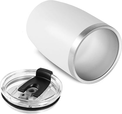 VEGOND Stainless Steel 12 oz Tumblers bulk Vacuum Insulated Double Wall Travel Tumbler with Lid and Straw Reusable Tumbler, White 1 Pack