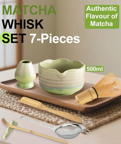 JBER Matcha Set, Bamboo Whisk, Powder Sifter - Image 2