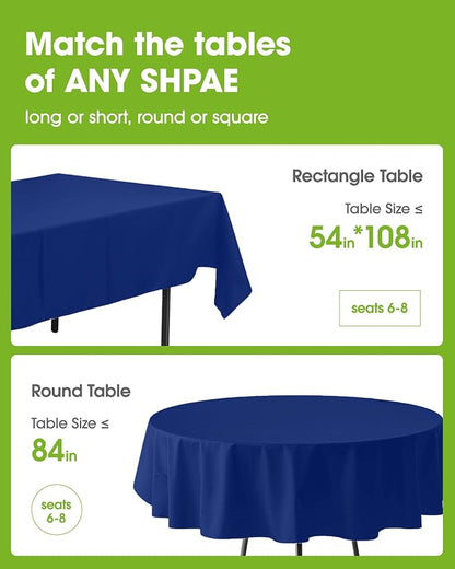 Pureegg Plastic Table Cloth Disposable 12 Pack, 54 x 108 Inch Table Cloths - Image 2